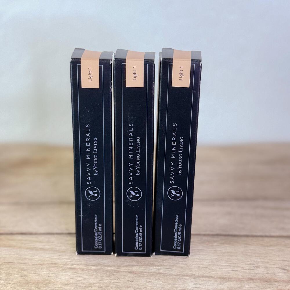 Savvy Minerals Young Living Clean Liquid Concealer Light 1 Makeup Lot of 3 NIB